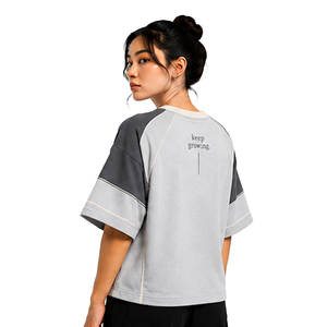Camisetas Holgadas de Algodón Pesado para Mujer al por Mayor, Estilo Urbano de Manga Corta, Personalizables con Logotipo, Proveedor OEM ODM de Marca Privada - Product Image 2