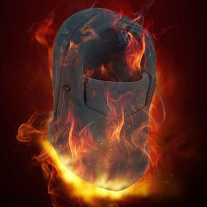 Cagoule thermique en polaire taille unique unisexe pour sports d'hiver en extérieur, noire unie - Product Image 5