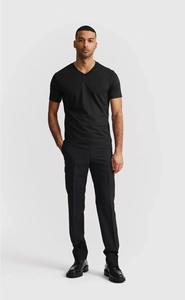 Camiseta de Hombre Negra con Cuello en V, 100% Algodón, Casual, Manga Corta, Transpirable, Ecológica, de Secado Rápido, para Verano - Product Image 3