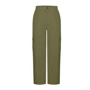 Women’s Wide Leg <b>Cargo</b> Pants Washed Lightweight <b>Stretch</b> Elastic Waist Multi Pocket Loose Fit Casual Solid Color Trousers - Product Image 5