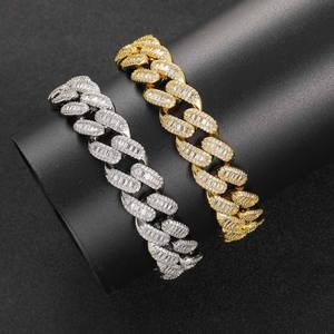 Wholesale Supply Luxury Baguette Cut Moissanite Diamond Hip Hop Bracelet for <b>Men</b> Available for Export Price from India - Product Image 4