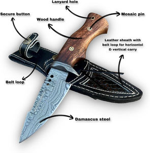 Cuchillo plegable de Damasco, herramienta para acampar al aire libre, cuchillo de acero de Damasco hecho a mano, cuchillo de bolsillo de Damasco para exteriores - Product Image 3