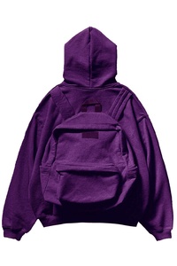 Sac à dos personnalisé pull zippé 350 GSM Hoodies Logo personnalisé Poids lourd Streetwear Design Hoodies Fabricant - Product Image 2