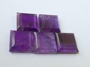 อเมทิสต์ธรรมชาติทรงสี่เหลี่ยมเจียระไนแบบแท็บเล็ต ขนาดมาตรฐานสำหรับทำเครื่องประดับ พลอยหลวม - Product Image 6