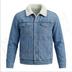 Chaqueta Bomber de Mezclilla con Bordado Personalizado en la Parte Delantera, Estilo Vintage, Cuello Camisero, Lavado Desgastado, Acolchada, de Secado Rápido y Transpirable para Hombre - Product Image 2