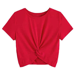 Latest Style Solid Color <b>Women</b> Crop <b>Top</b> Summer Casual Cotton/Bamboo Fiber Slim Fit Eco-Friendly Quick Dry Breathable Wholesale - Product Image 1
