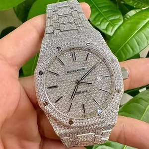 Reloj de Cuarzo de Lujo con Piedras de Moissanita Brillantes para Hombre, Elegante Reloj de Cuarzo con Incrustaciones de Moissanita para Hombre - Product Image 1