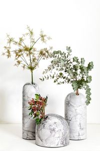 Minimalist White Marble Tabletop <b>Vase</b> Decorative Centerpiece for Home Decor New Arrival White Vein Marble Round Flower <b>Vase</b> Hand - Product Image 5