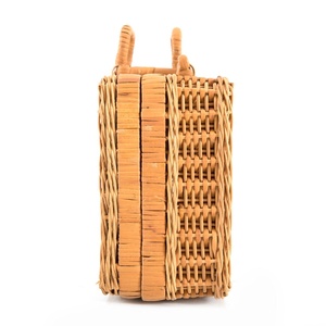 Hermosa bolsa de viaje para mujer, tejida a mano, maleta de mano, cesta de equipaje de ratán con asa. - Product Image 4