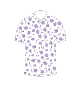 Men’s <b>White</b> Purple Floral Print <b>Polo</b> Shirt Short Sleeve Casual Summer Golf T Shirt - Product Image 1