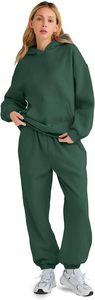 Trendy Womens Hoodie and Trouser <b>Set</b> Casual Two Piece Tracksuit Soft Cotton Fleece Jogger Outfit Comfortable Winter Loungewear - Product Image 3