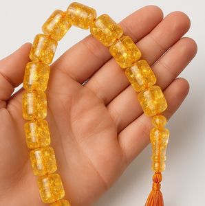 Rosario Musulmán de Resina Ecológica con Cuentas de Ámbar y Turquesa, Joyería de Oración - Product Image 2