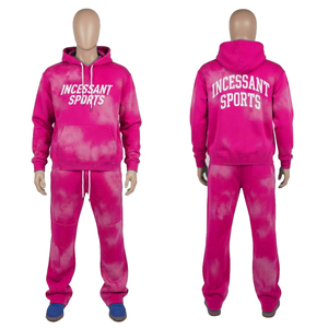 2026 OEM Personalizado Chándal de Algodón para Hombre, Estilo Jogger Acampanado, con Estampado Puff, Lavado Ácido Vintage, Holgado y Oversize, Ropa de Moda - Product Image 4