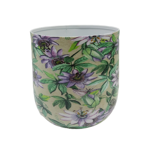 Ensemble de 2 pots de fleurs ronds en fer émaillé de luxe, design élégant, petite taille, pour la décoration intérieure et extérieure, best-seller - Product Image 3