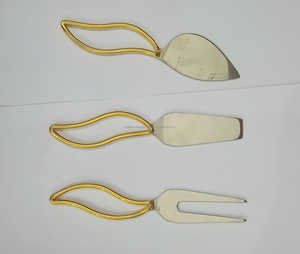 ที่เสิร์ฟเค้กโลหะชุบทองทำด้วยมือมีดตัดเค้กโลหะแบบคลาสสิกมีสไตล์ - Product Image 4