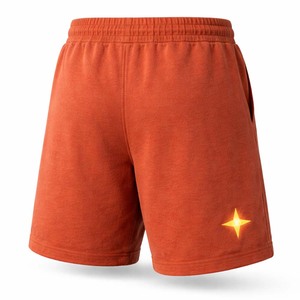 Pantalones Cortos de Algodón con Forro Polar para Hombre, con Logotipo Personalizado, Color Naranja, Casuales, con Cordón, para Verano, Estilo Urbano, Venta al Por Mayor - Product Image 2