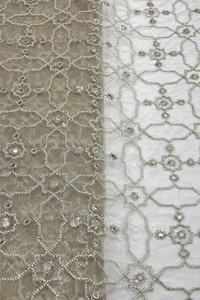 Fournisseur en gros de tissus en soie brodés de perles, fabricant de tissus en soie brodés de perles en Inde, tissu en soie brodé avec des perles - Product Image 2