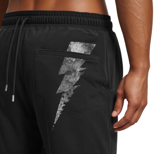 Shorts en molleton délavé à l'acide pour hommes, avec impression en relief et détails brodés, prix de gros, offre spéciale - Product Image 4
