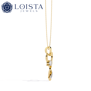 Collar con Colgante de Corazón de Diamantes en Oro Blanco para Mujer, Corte Brillante Redondo, Color G, Estilo Romántico Natural - Product Image 4