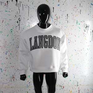 Sudadera LANGDON WHITE con cuello alto, 100% GARY, con apliques bordados, cuello ancho, CLUSH SPORTS - Product Image 3