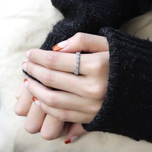 DA102 High Polished Stainless Steel <b>Ring</b> with AAA Grade Clear CZ Dishes & <b>Plates</b> - Product Image 5