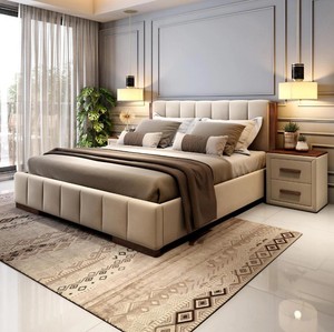 Modern Upholstered Velvet <b>Bed</b> Frame <b>Queen</b> <b>Size</b> Soft <b>Bed</b> with Quilted Headboard and Footboard - Product Image 6