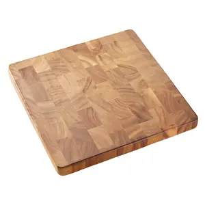 Planche de Chef à Grain fin de Charleston, planche à découper en bois d'acacia carré de 14 pouces nouveau design en bois de mangue vente à chaud en bois 2023