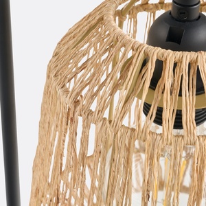 Harbor Weave Metal Table Lamp with Handwoven <b>Rope</b> Shade Sturdy Iron Frame Warm Ambient <b>Lighting</b> Decorative Accent - Product Image 2
