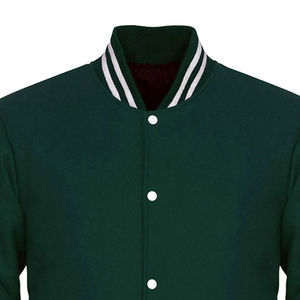 Blouson universitaire homme hiver personnalisé OEM, design lycée et université, col, poignets et ourlet côtelés, coupe ajustée, broderie frontale - Product Image 4