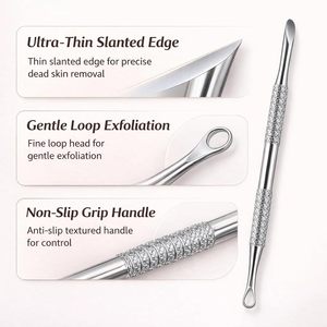 Dual End Stainless Steel <b>Cuticle</b> Pusher <b>Tool</b> with Non-Slip Grip Nail <b>Tool</b> - Product Image 6