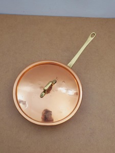 Olla de Cobre Redonda de Diseño Vintage con Tapa, Utensilios de Cocina de Metal Duradero con Asa de Aleación de Zinc - Product Image 6