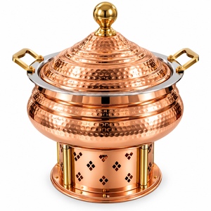 Plat de service professionnel en acier inoxydable de qualité supérieure, design royal, durable et écoresponsable, avec finition miroir et couvercle à charnière, pour buffet et maintien au chaud des aliments - Product Image 6