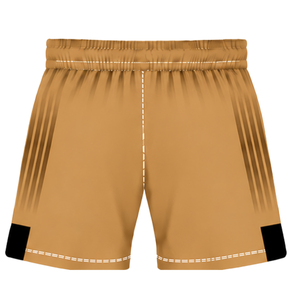 Shorts de rugby marron doré et noir, taille élastique, respirants, légers, pour l'entraînement d'équipe, performance sportive, bas de tenue de sport - Product Image 2