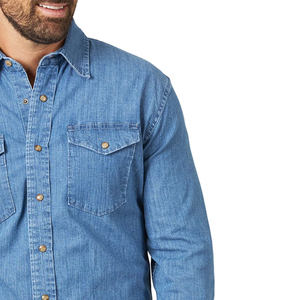 Camisa de Mezclilla Ligera para Hombre, Diseño Personalizado de Marca Privada, Venta al Por Mayor, Estilo Liso, Precio Económico - Product Image 4