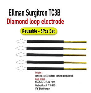 Lot de 5 électrodes en boucle diamantée style Ellman Surgitron TC3B, réutilisables, pour électrochirurgie et diathermie - Product Image 1