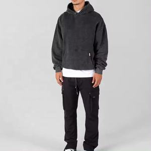 Custom 100% Cotton Men's <b>Hoodie</b> Heavy Weight Oversize Street Wear Men <b>Hoodie</b> Vintage Washed <b>Black</b> Hoodies For Men And <b>Women</b> - Product Image 3