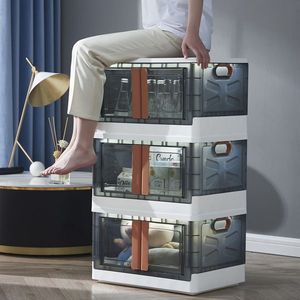 Set di 3 Armadietti Pieghevoli in Plastica con Coperchi e Ruote, Contenitori e Scatole per Organizzazione - Product Image 6