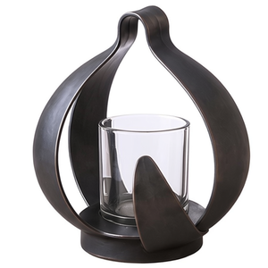 Lanterne de table en fer artisanale avec insert en verre, design conceptuel de décoration de bougie en métal fait main, provenance Inde - Product Image 2