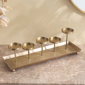 Gold Metal Iron Waterproof Handmade Durable Candelabra <b>Candle</b> Holders Metal Multi T-Light Holder for Elegant <b>Weddings</b> Valentine' - Product Image 6