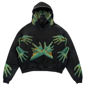 Personalizado de alta calidad de los hombres de invierno de gran tamaño Sudadera con capucha caliente informal con diseño bordado de impresión digital - Product Image 4