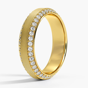 แหวนเพชรเลี้ยงในห้องปฏิบัติการแบบสองแถวขอบกว้าง - Product Image 4