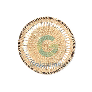 Usine en gros classique artisanat rond jonc de mer tissé napperons en vrac tapis et tampons pour décorations de table napperon tissé - Product Image 3