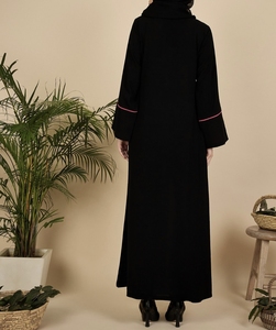 New 2026 Dubai Beautiful Black Traditional Islamic Women's Saudi Arabian <b>Abaya</b> Spring Polyester Breathable Ankle Length Muslim - Product Image 6