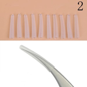 Juego de 10 Pinzas de Acero Inoxidable de Diseño Moderno para Injerto de Pestañas, Pinzas Curvas para Cejas, Reutilizables - Product Image 4