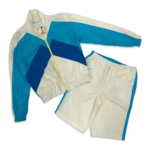Color Blocking Midweight OEM Men Two Piece 100% Nylon <b>Zip</b> Up Jacket and <b>Shorts</b> Casual Outdoor Windbreaker <b>Short</b> Set - Product Image 4
