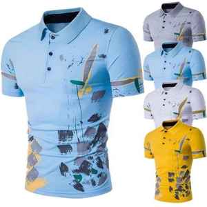 เสื้อโปโลพิมพ์ลายซับลิเมชั่น ผ้าเนื้อนุ่ม ระบายอากาศดี ดีไซน์ทันสมัย ใส่ได้ทุกวัน แฟชั่นผู้ชาย สไตล์สตรีทแวร์ - Product Image 1