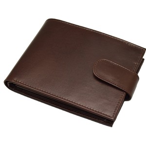 Portefeuille long en cuir véritable avec fermeture à glissière, porte-cartes anti-RFID, design minimaliste unisexe, couleur marron - Product Image 3