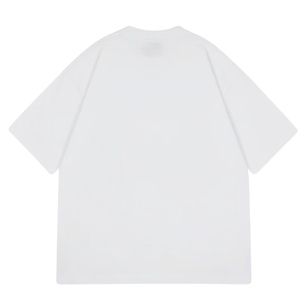 T-shirt blanc pour homme, super lourd, en coton, coupe oversize, manches courtes, col rond, minimaliste, uni, OEM - Product Image 2