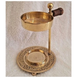 Handmade Brass Gold Incense Burner With <b>Candle</b> Holder Aromatherapy Diffuser Geometric Design All Season Use - Product Image 5