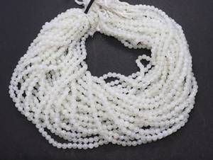 Cuentas redondas lisas de piedra lunar arcoíris blanca natural de 4.5-5 mm, cuentas de piedra lunar arcoíris de 13 pulgadas para la fabricación de joyería al por mayor - Product Image 5